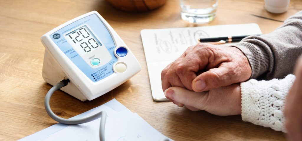 Senior Adult Measuring Blood Pressure